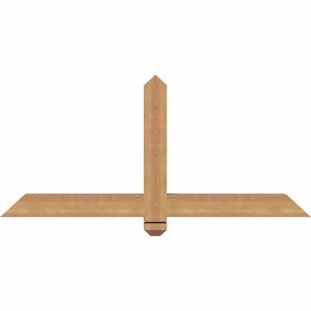 Ekena Millwork Eugene Smooth Timber Gable Bracket, Western Red Cedar, 48"W x 22"H x 3 1/2"D x 3 1/2"F, 11/12 Pitch GBW048X22X0404EUG00SWR